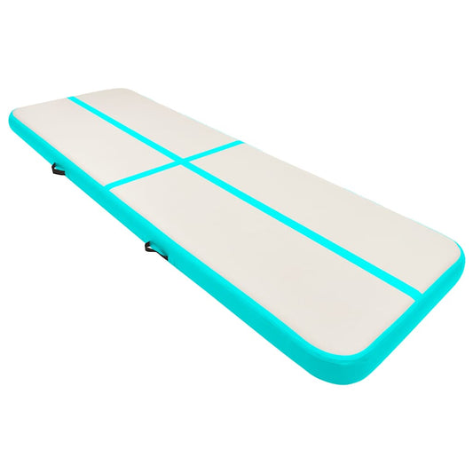 Inflatable Gymnastics Mat with Pump 400x100x20 cm PVC Green Inflatable Gymnastics Mat with Pump 400x100x20 cm PVC Green