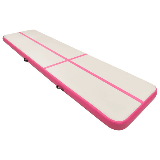 Inflatable Gymnastics Mat with Pump 600x100x20 cm PVC Pink Inflatable Gymnastics Mat with Pump 600x100x20 cm PVC Pink