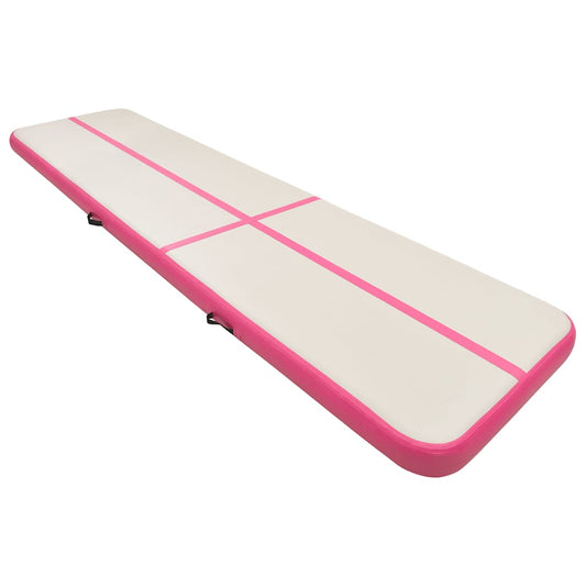 Inflatable Gymnastics Mat with Pump 600x100x20 cm PVC Pink Inflatable Gymnastics Mat with Pump 600x100x20 cm PVC Pink