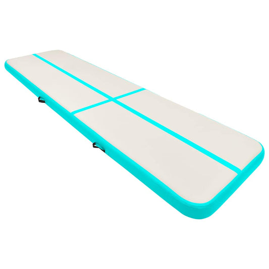 Inflatable Gymnastics Mat with Pump 600x100x20 cm PVC Green Inflatable Gymnastics Mat with Pump 600x100x20 cm PVC Green