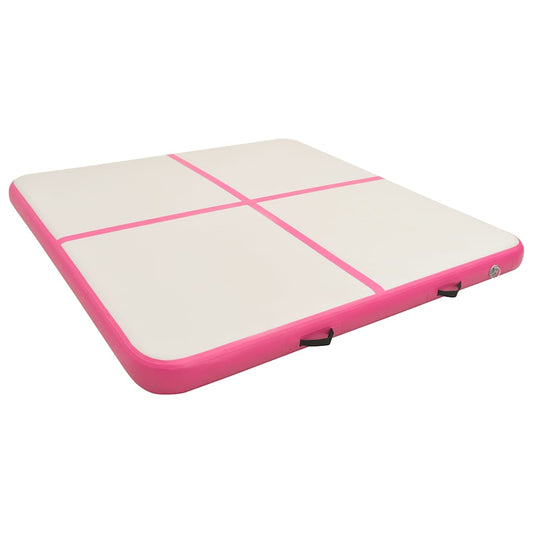 Inflatable Gymnastics Mat with Pump 200x200x10 cm PVC Pink Inflatable Gymnastics Mat with Pump 200x200x10 cm PVC Pink