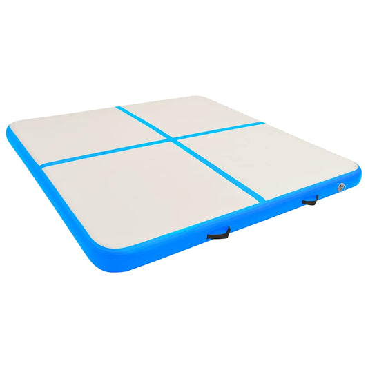 Inflatable Gymnastics Mat with Pump 200x200x10 cm PVC Blue Inflatable Gymnastics Mat with Pump 200x200x10 cm PVC Blue