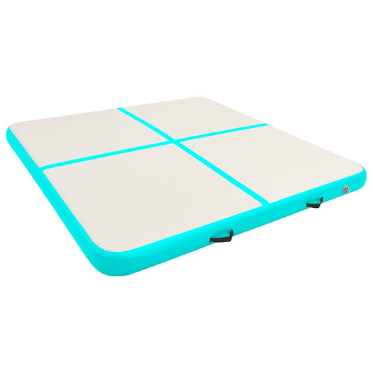Inflatable Gymnastics Mat with Pump 200x200x15 cm PVC Green Inflatable Gymnastics Mat with Pump 200x200x15 cm PVC Green