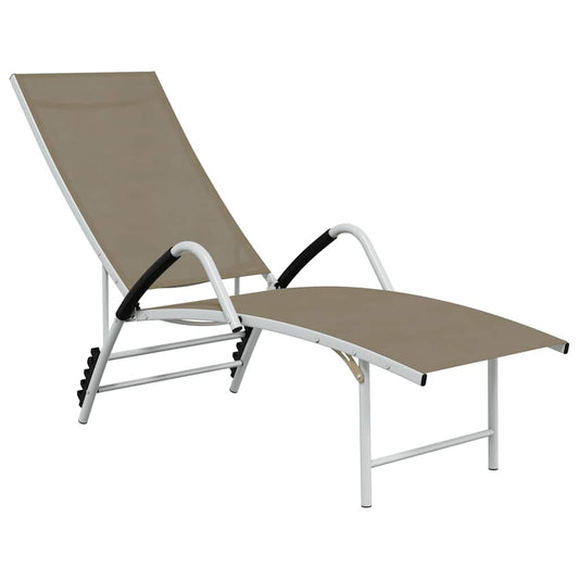 Sun Lounger Textilene and Aluminium Taupe Sun Lounger Textilene and Aluminium Taupe