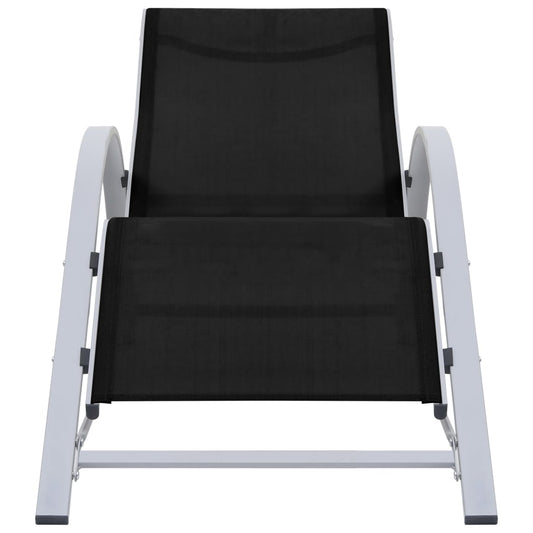 Sunlounger Textilene and Aluminium Black Sunlounger Textilene and Aluminium Black