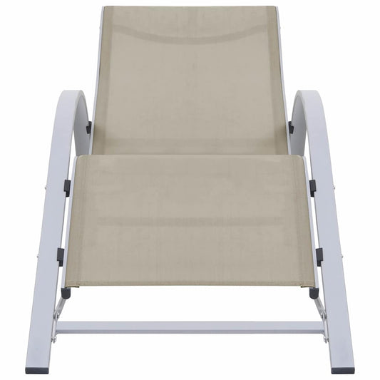 310535 vidaXL Sunlounger Textilene and Aluminium Cream 310535 vidaXL Sunlounger Textilene and Aluminium Cream
