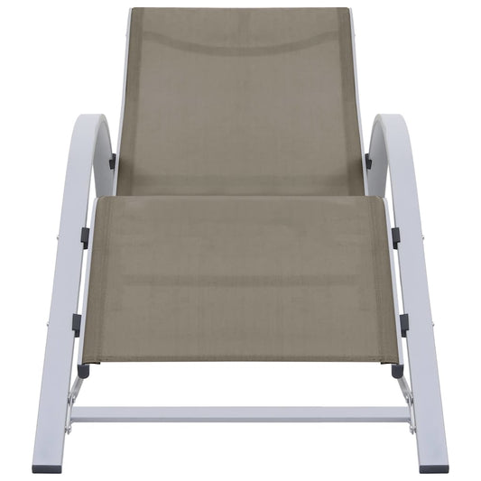 310537 vidaXL Sunlounger Textilene and Aluminium Taupe 310537 vidaXL Sunlounger Textilene and Aluminium Taupe