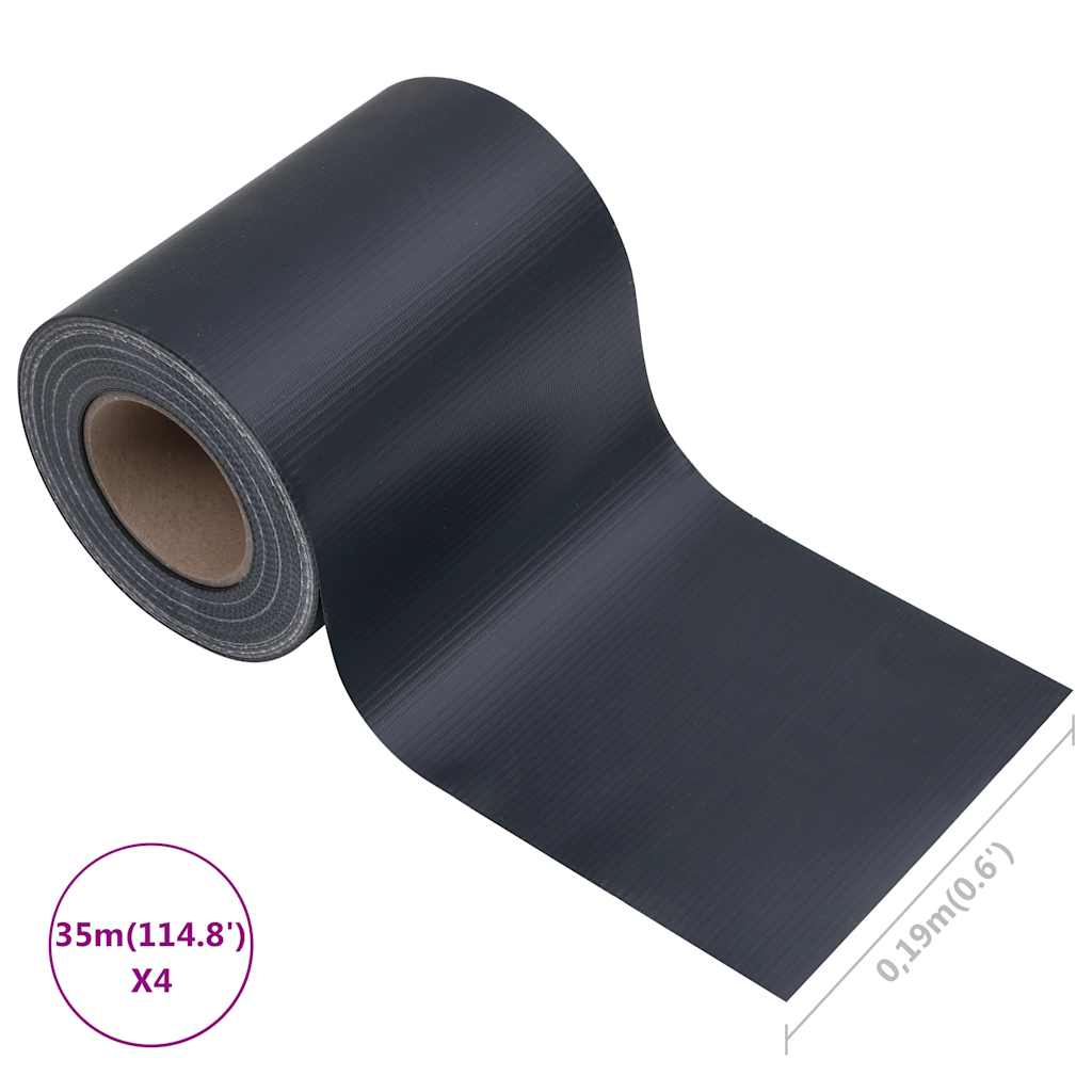 Garden Privacy Screens 4 pcs PVC 35x0.19 m Matte Dark Grey