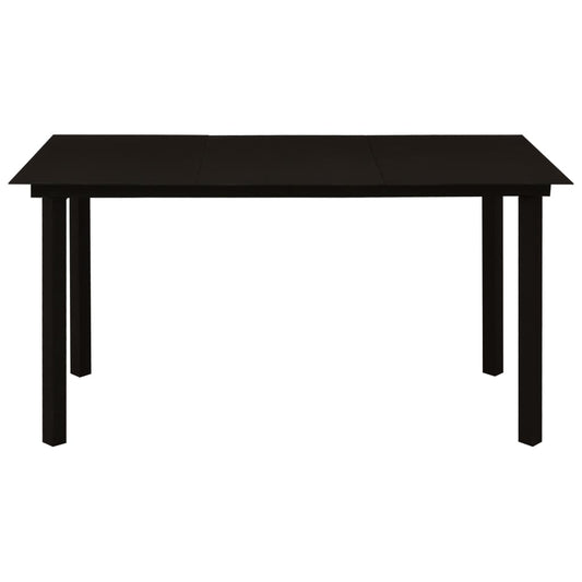 Garden Dining Table Black 150x80x74 cm Steel and Glass Garden Dining Table Black 150x80x74 cm Steel and Glass