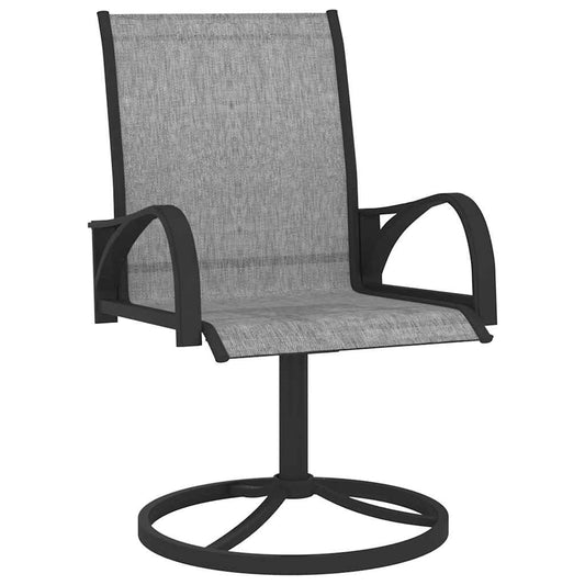 Garden Swivel Chairs 2 pcs Textilene and Steel Grey Garden Swivel Chairs 2 pcs Textilene and Steel Grey