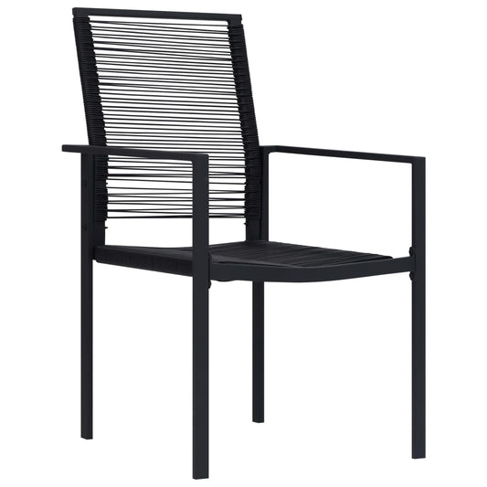 Garden Chairs 2 pcs PVC Rattan Black Garden Chairs 2 pcs PVC Rattan Black