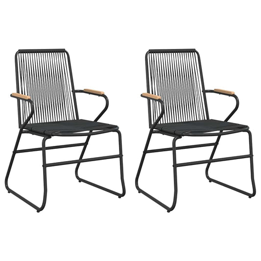 Garden Chairs 2 pcs Black 58x59x85.5 cm PVC Rattan Garden Chairs 2 pcs Black 58x59x85.5 cm PVC Rattan