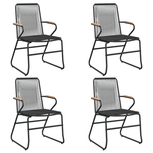Garden Chairs 4 pcs Black 58x59x85.5 cm PVC Rattan Garden Chairs 4 pcs Black 58x59x85.5 cm PVC Rattan