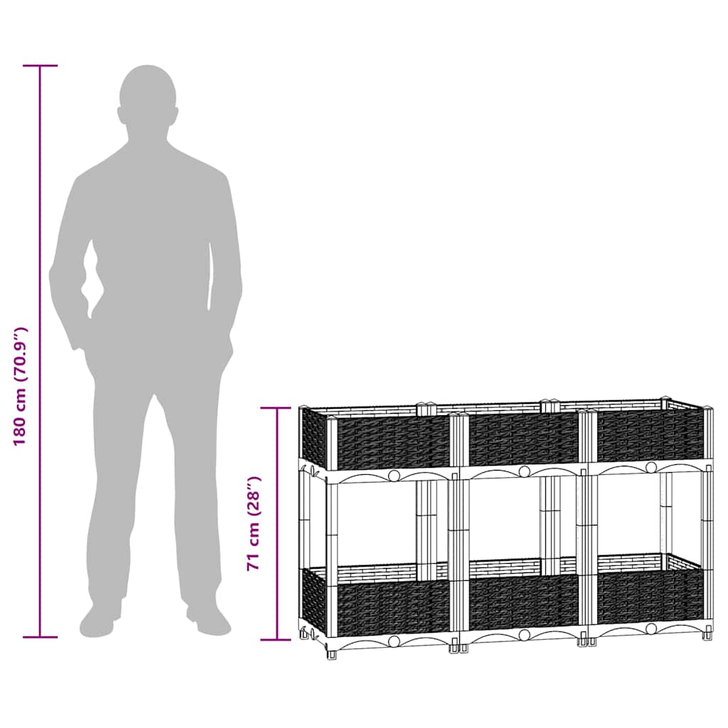 310407 vidaXL Raised Bed 120x40x71 cm Polypropylene