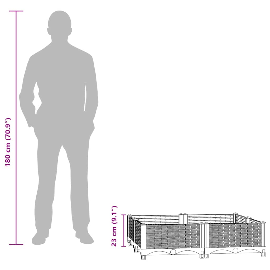 310410 vidaXL Raised Bed 80x80x23 cm Polypropylene