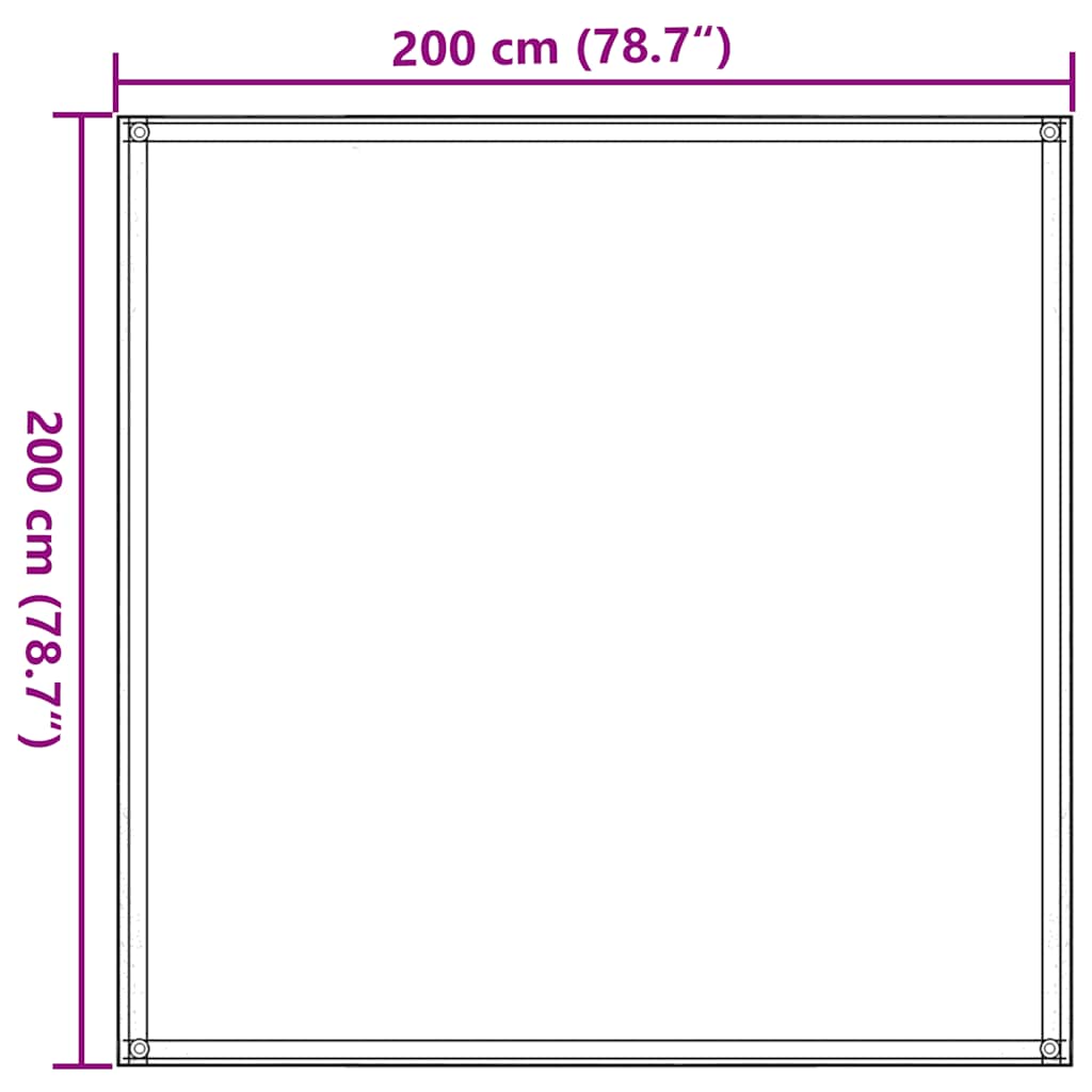 Tent Carpet 200x200 cm Anthracite and White