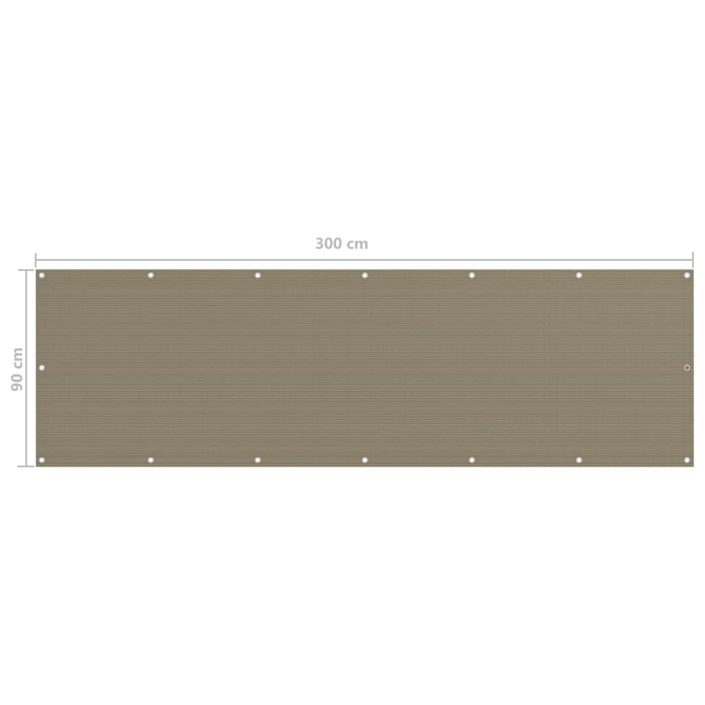Balcony Screen Taupe 90x300 cm HDPE