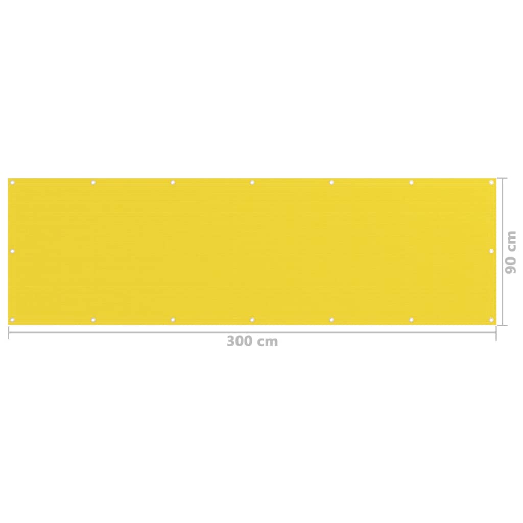 Balcony Screen Yellow 90x300 cm HDPE