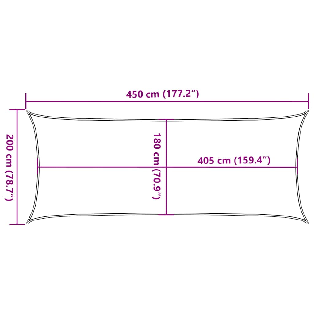 Sunshade Sail 160 g/m² Beige 2x4.5 m HDPE