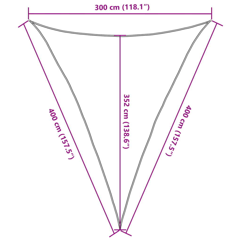 Sunshade Sail 160 g/m² Beige 3x4x4 m HDPE
