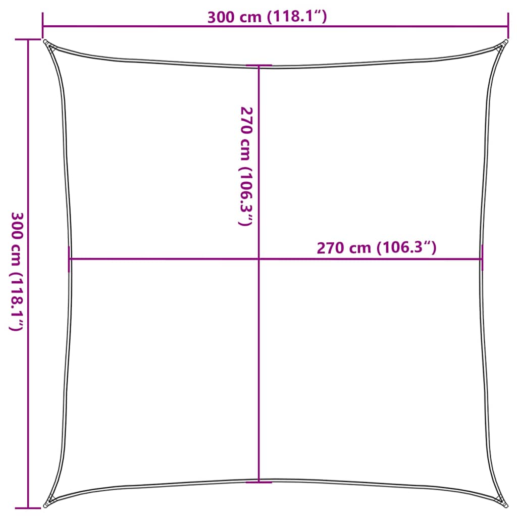 Sunshade Sail 160 g/m² White 3x3 m HDPE