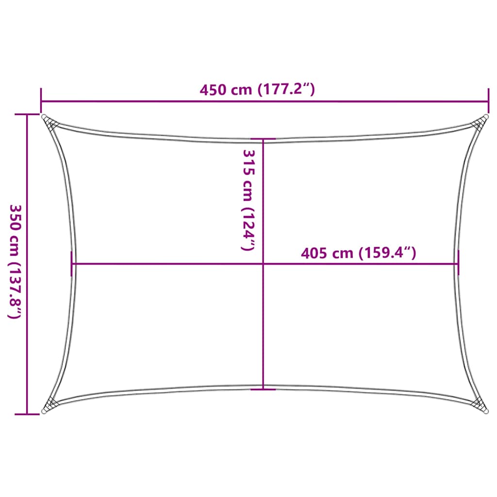 Sunshade Sail 160 g/m² White 3.5x4.5 m HDPE