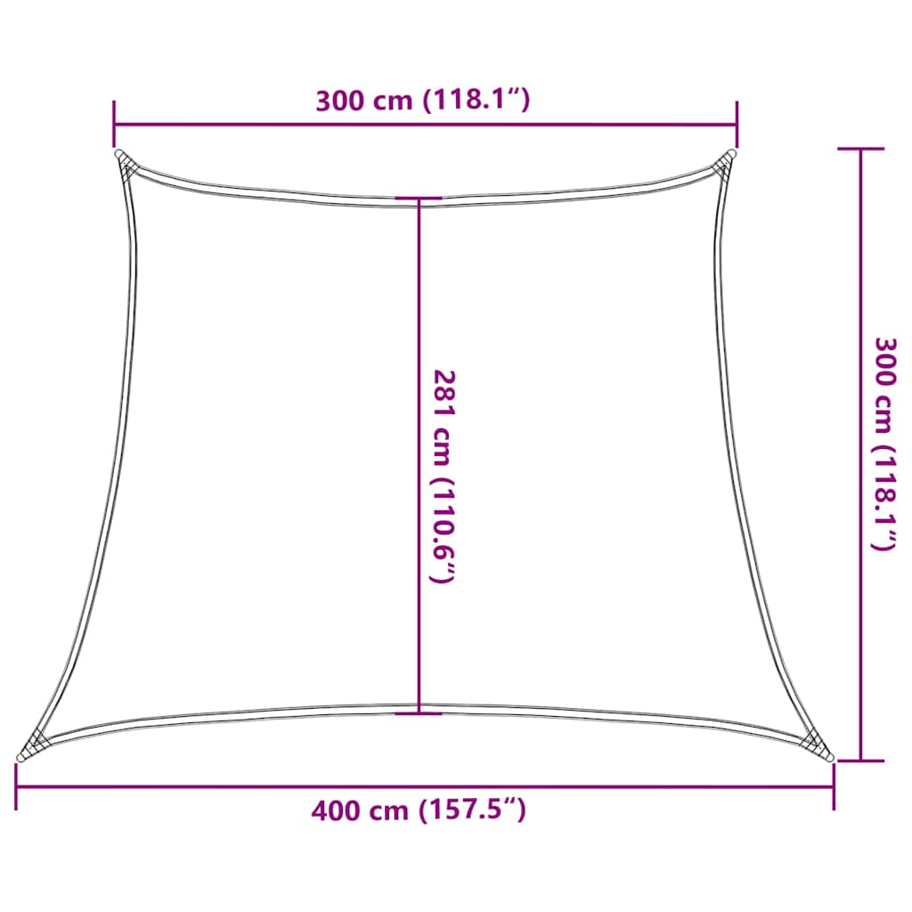 Sunshade Sail 160 g/m² White 3/4x3 m HDPE
