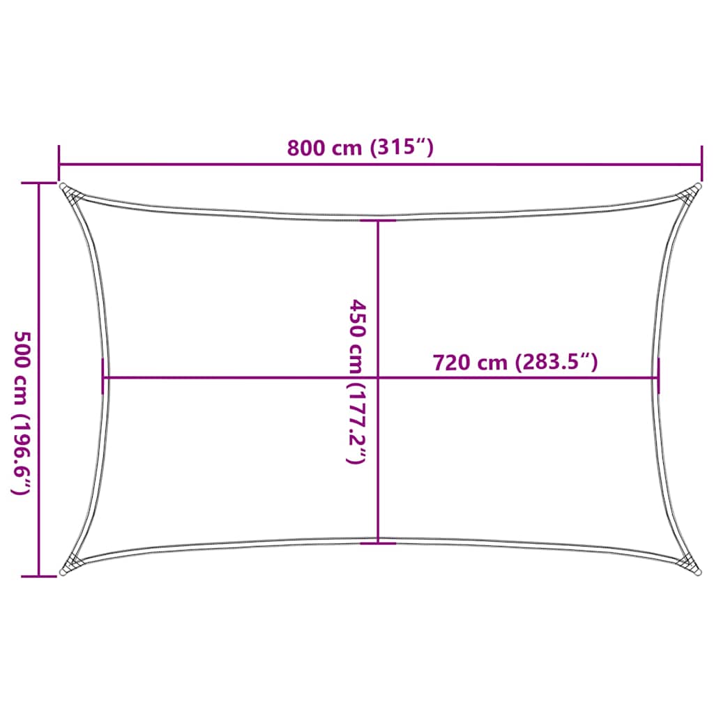 311358 vidaXL Sunshade Sail 160 g/m² Terracotta 5x8 m HDPE