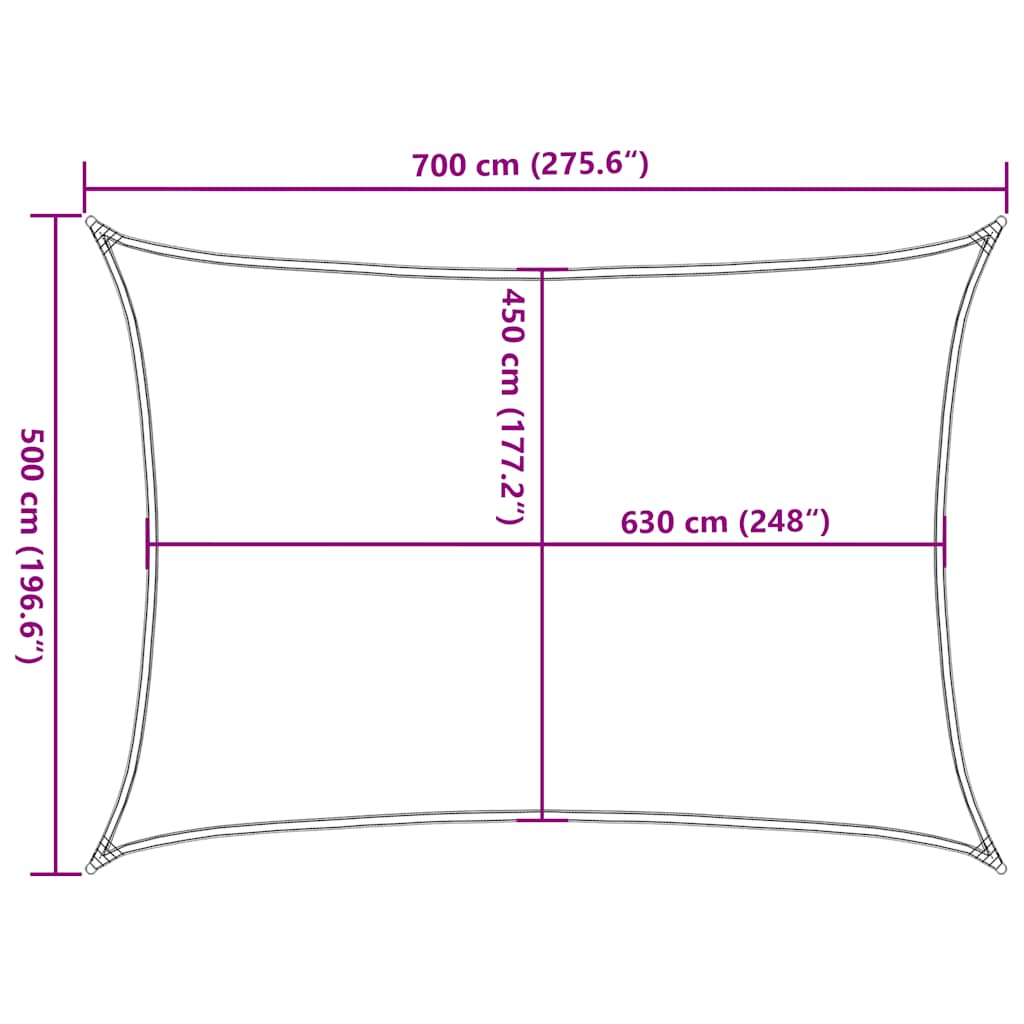 Sunshade Sail 160 g/m² Taupe 5x7 m HDPE
