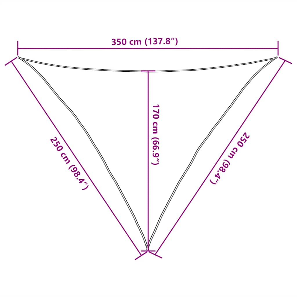 Sunshade Sail 160 g/m² Taupe 2.5x2.5x3.5 m HDPE