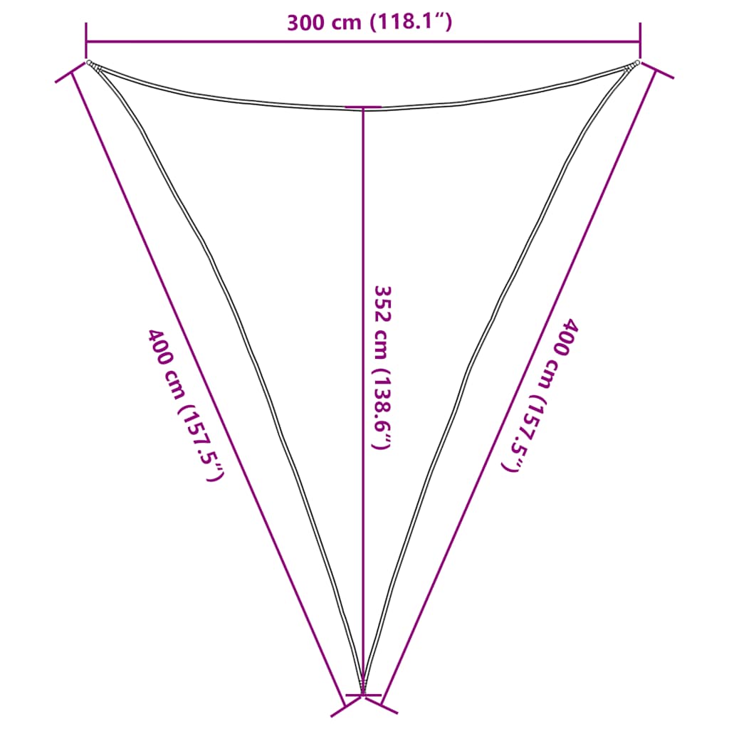 Sunshade Sail 160 g/m² Taupe 3x4x4 m HDPE