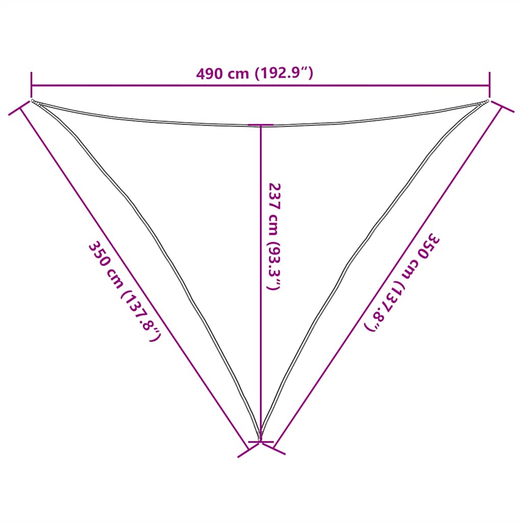 Sunshade Sail 160 g/m² Taupe 3.5x3.5x4.9 m HDPE