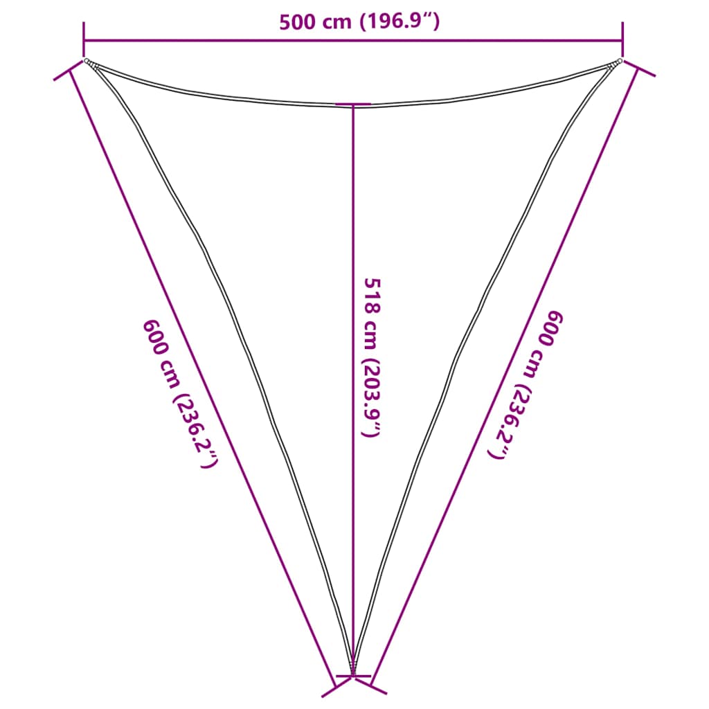 Sunshade Sail 160 g/m² Taupe 5x6x6 m HDPE