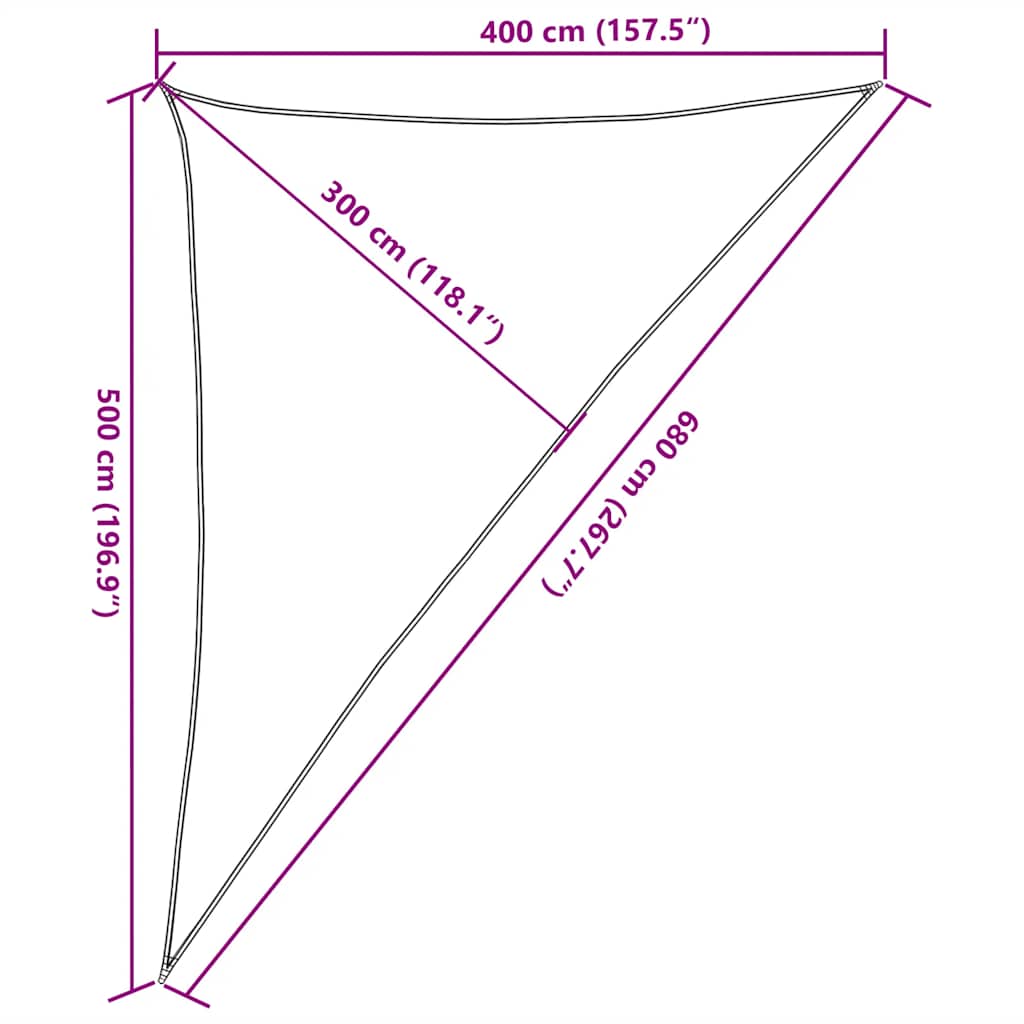 Sunshade Sail 160 g/m² Taupe 4x5x6.8 m HDPE