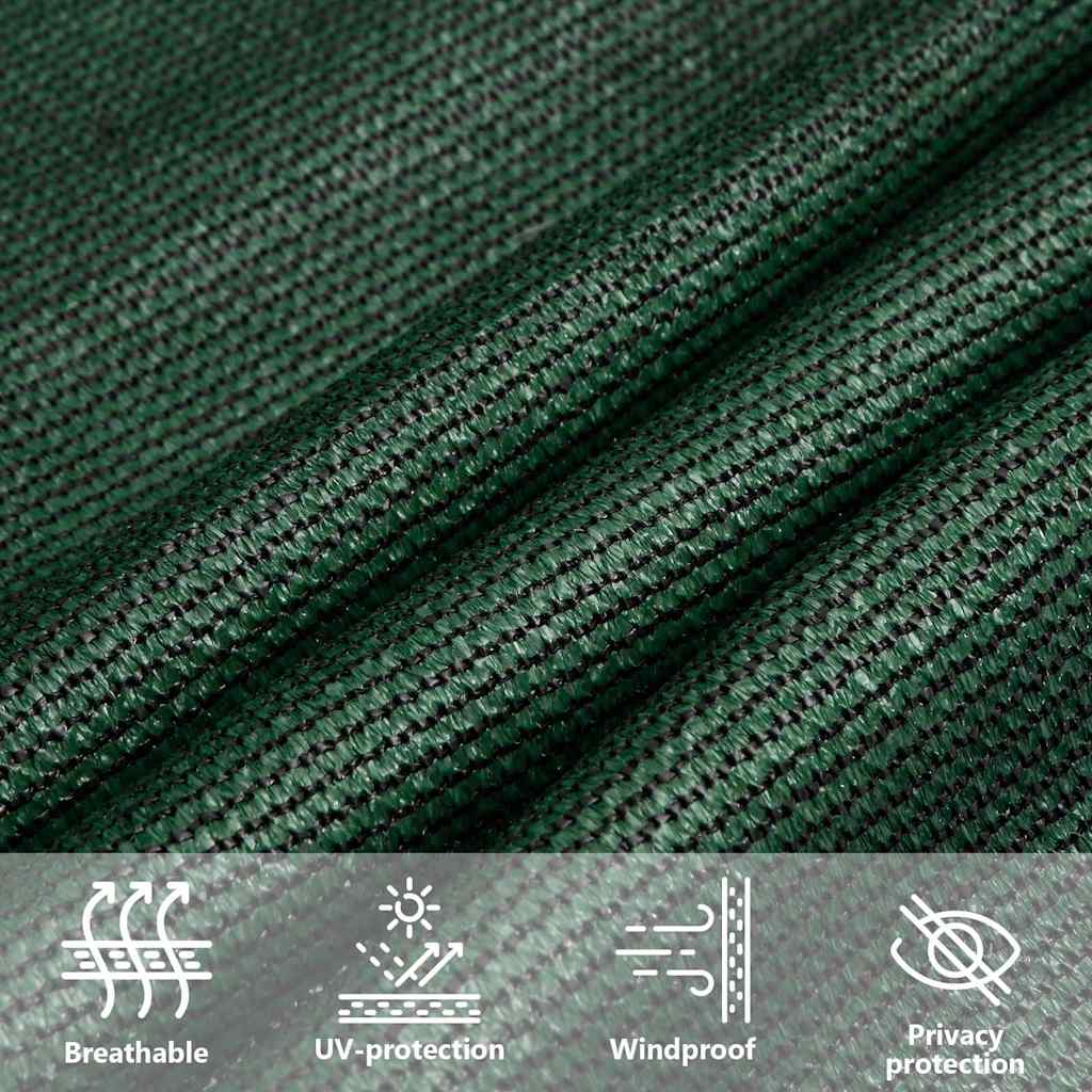 311483 vidaXL Sunshade Sail 160 g/m² Dark Green 5x6x6 m HDPE