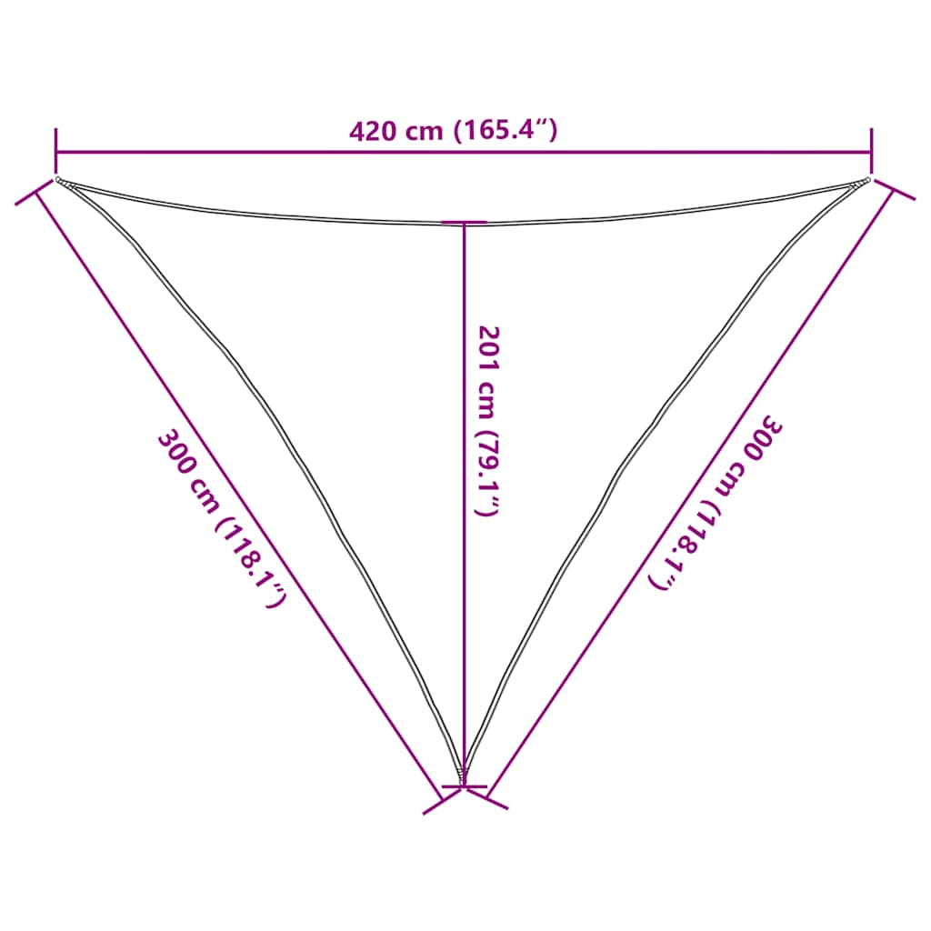 Sunshade Sail 160 g/m² Blue 3x3x4.2 m HDPE