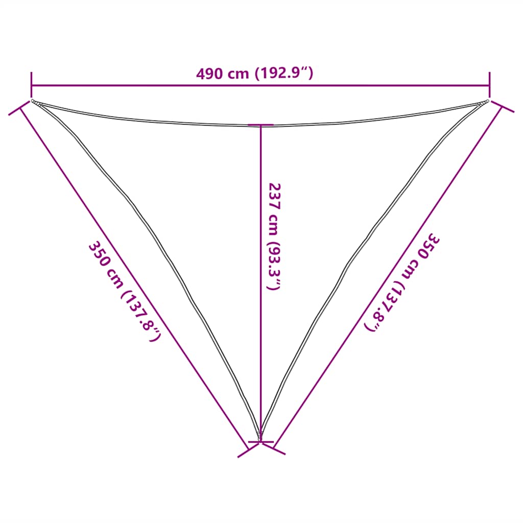 Sunshade Sail 160 g/m² Yellow 3.5x3.5x4.9 m HDPE