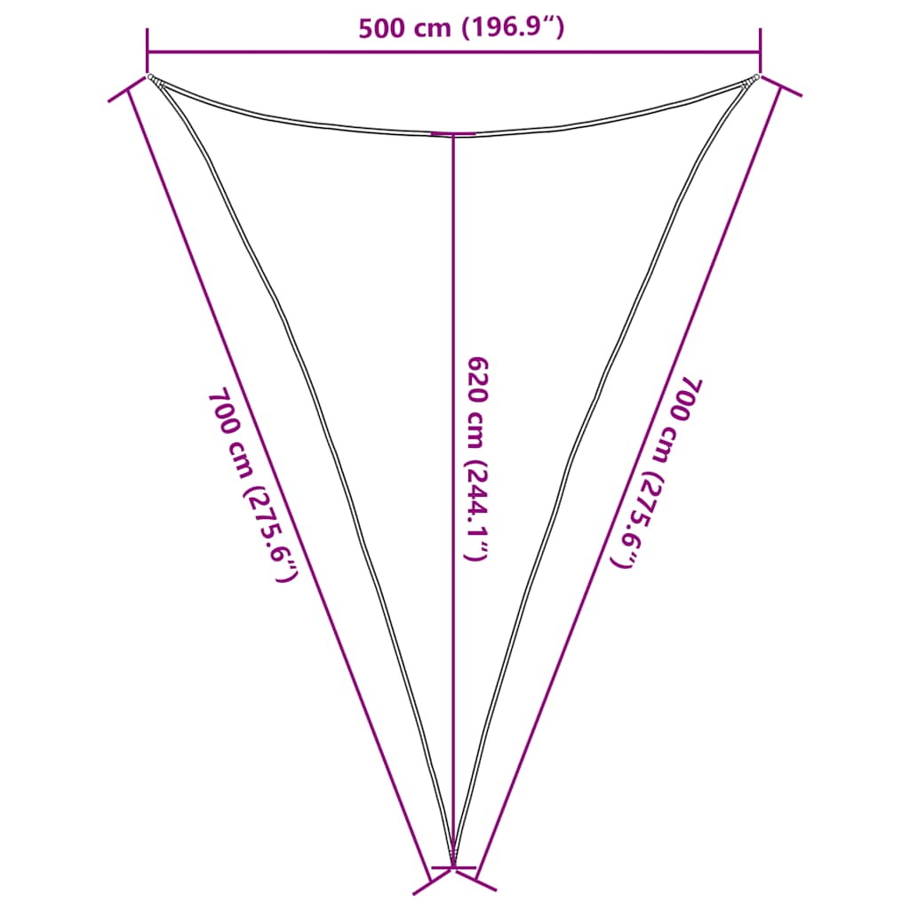 Sunshade Sail 160 g/m² Yellow 5x7x7 m HDPE