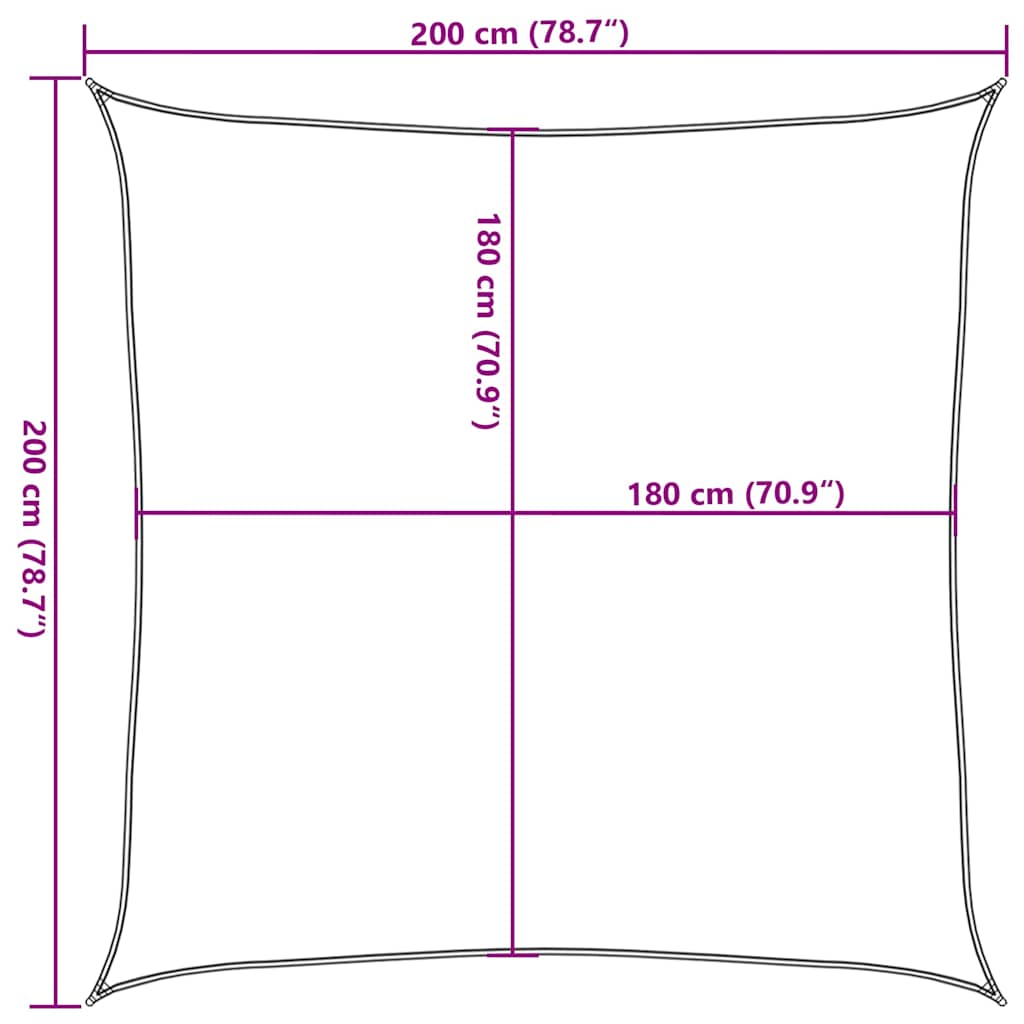 Sunshade Sail 160 g/m² Red 2x2 m HDPE