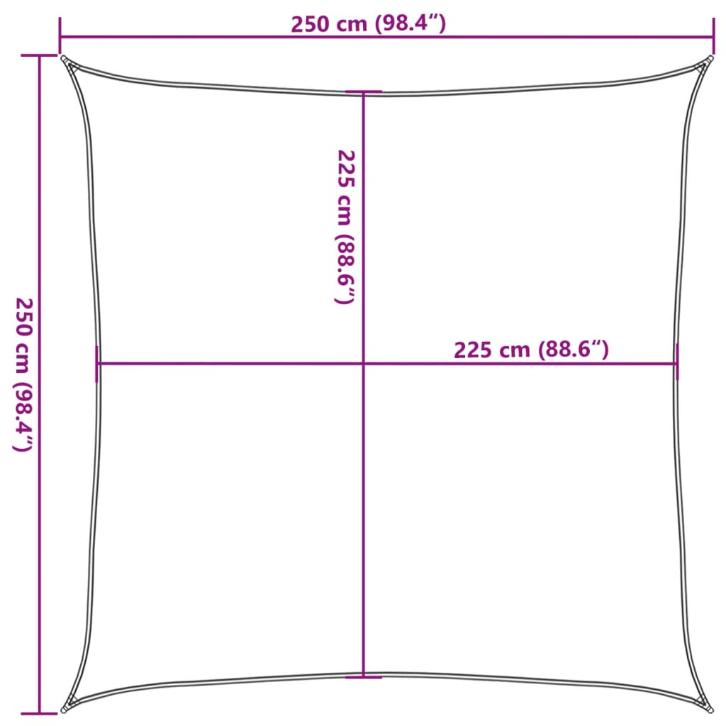 Sunshade Sail 160 g/m² Orange 2.5x2.5 m HDPE
