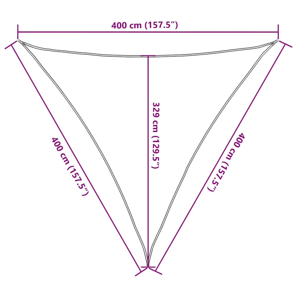 Sunshade Sail 160 g/m² Orange 4x4x4 m HDPE