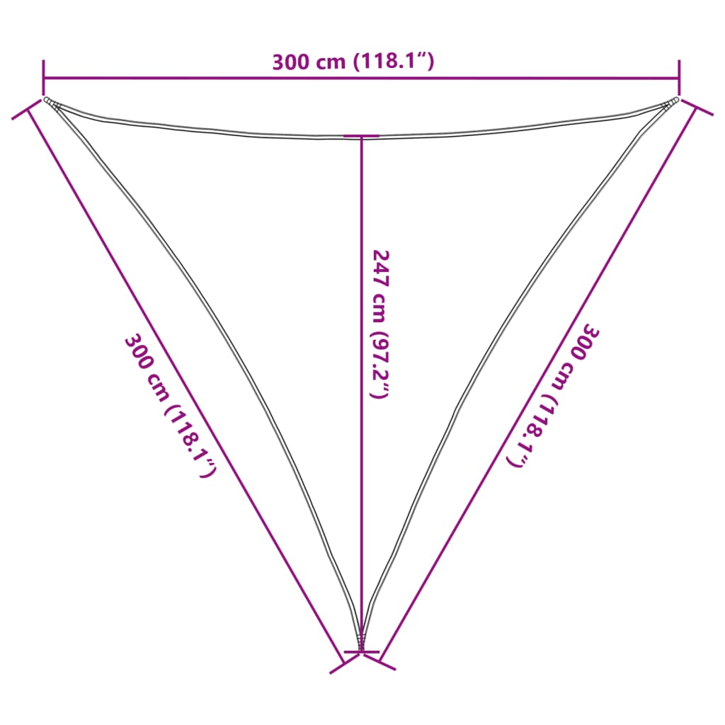 Sunshade Sail 160 g/m² Brown 3x3x3 m HDPE