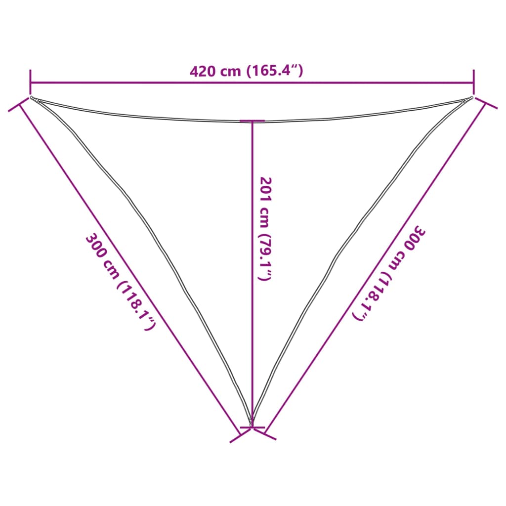 Sunshade Sail 160 g/m² Brown 3x3x4.2 m HDPE