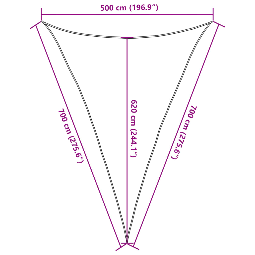 Sunshade Sail 160 g/m² Brown 5x7x7 m HDPE