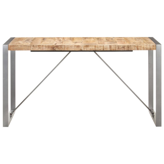 Dining Table 140x70x75 cm Solid Rough Mango Wood Dining Table 140x70x75 cm Solid Rough Mango Wood