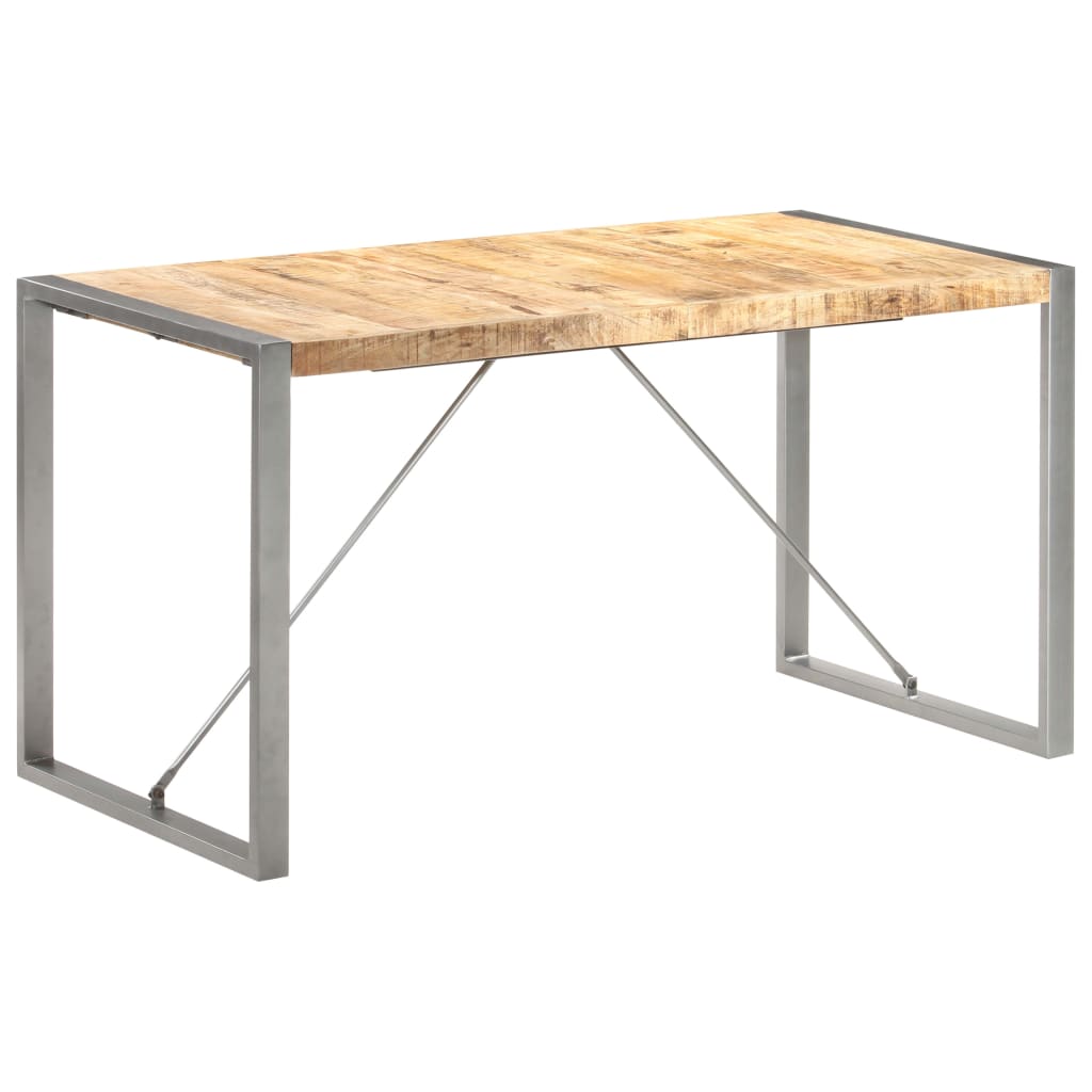 321562 vidaXL Dining Table 140x70x75 cm Solid Rough Mango Wood