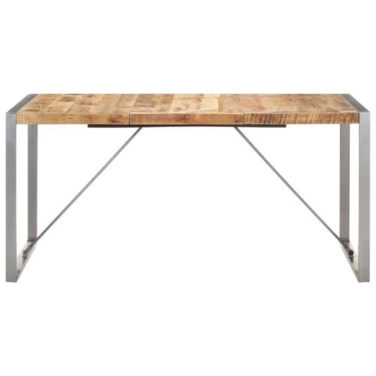 Dining Table 160x80x75 cm Solid Rough Mango Wood Dining Table 160x80x75 cm Solid Rough Mango Wood