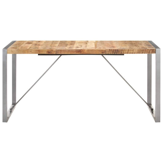 321563 vidaXL Dining Table 160x80x75 cm Solid Rough Mango Wood 321563 vidaXL Dining Table 160x80x75 cm Solid Rough Mango Wood