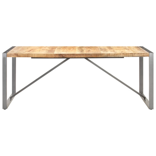 Dining Table 200x100x75 cm Solid Rough Mango Wood Dining Table 200x100x75 cm Solid Rough Mango Wood