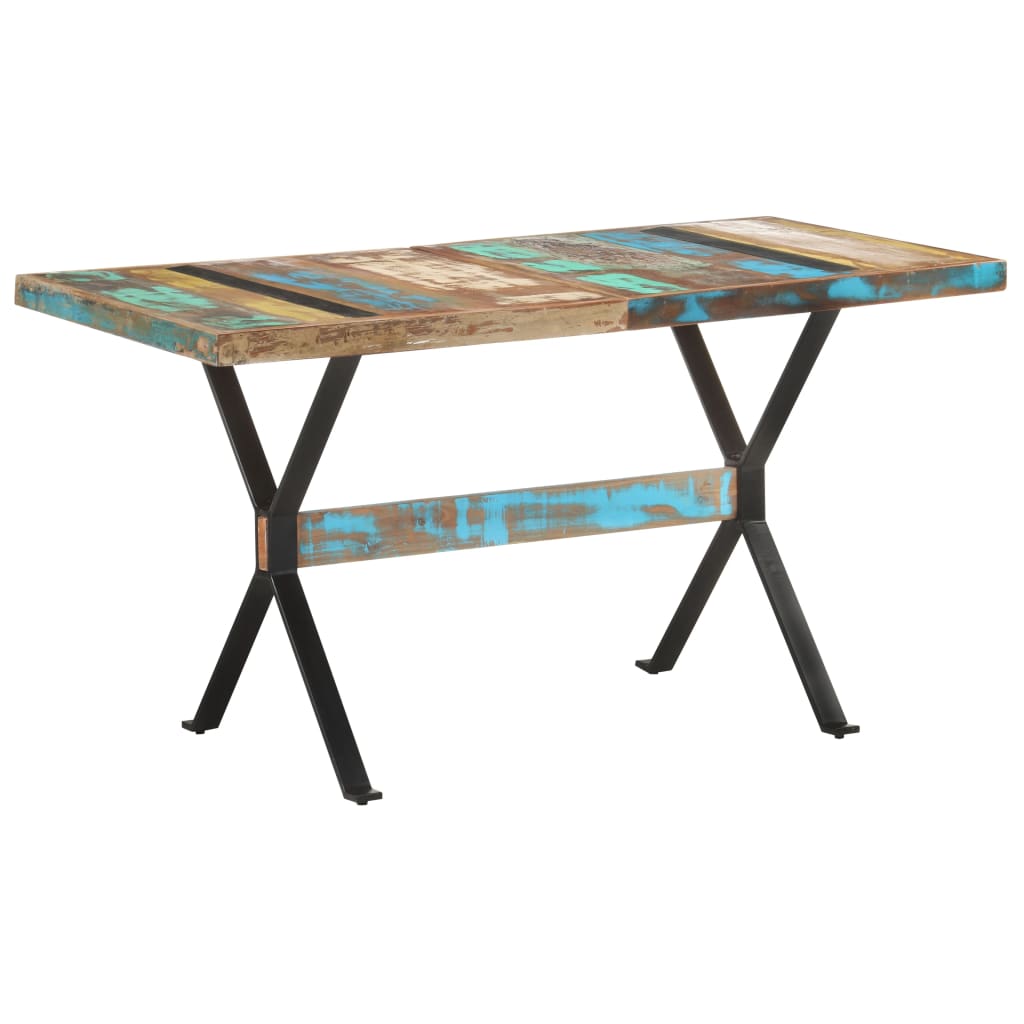 321607 vidaXL Dining Table 140x70x76 cm Solid Reclaimed Wood
